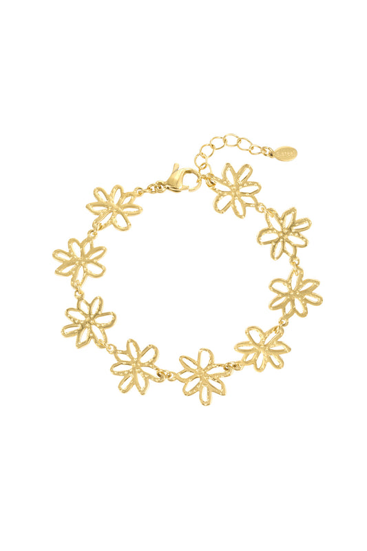 ARMBAND FLOWERPOWER GOUD