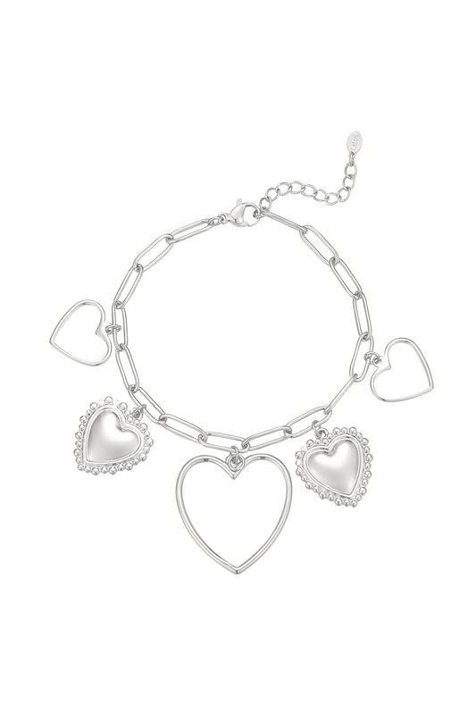 ARMBAND OPEN HEART ZILVER