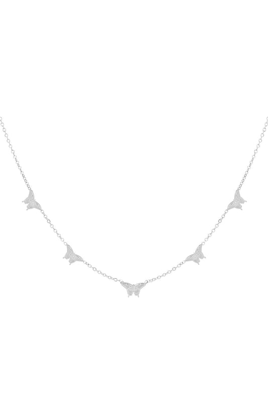 KETTING VLINDER ZILVER