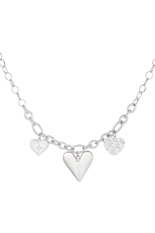 KETTING TRIPLE HEART SILVER