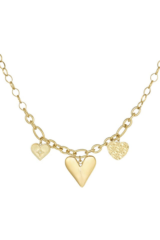 KETTING TRIPLE HEART GOLD