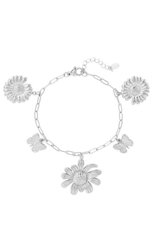 ARMBAND FLOWERLICIOUS ZILVER