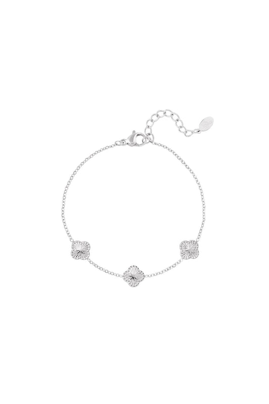 ARMBAND KLAVER PATROON ZILVER