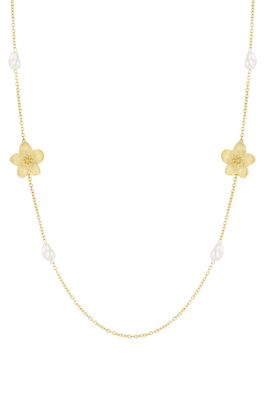 KETTING BLOSSOM PEARL GOUD