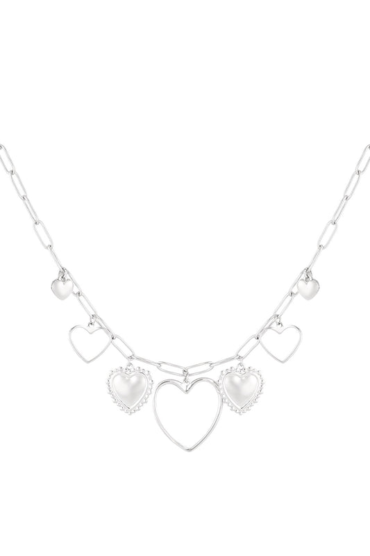 KETTING OPEN HEARTS ZILVER