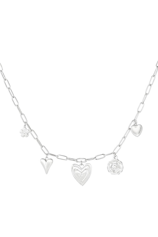 KETTING HEARTFELT CHARM ZILVER