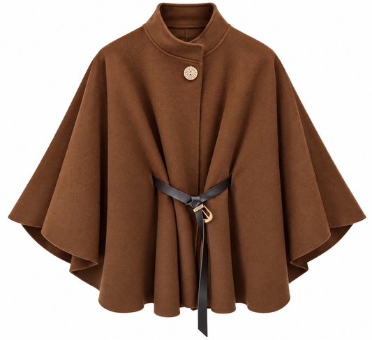 PONCHO VEST LICHT BRUIN Kinaofashionboutique