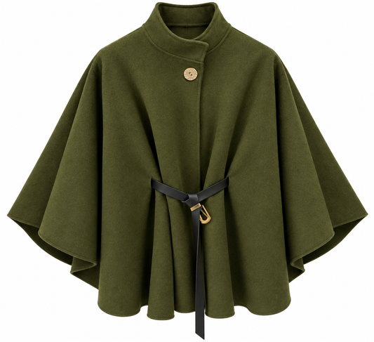 PONCHO VEST ARMY Kinaofashionboutique