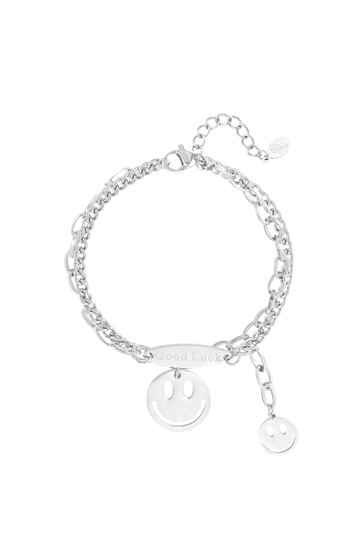 ARMBAND SMILEY LUCK ZILVER