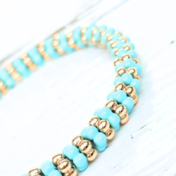 ARMBAND FLOWERBEADS MINT - LABEL SIX