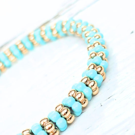 ARMBAND FLOWERBEADS MINT - LABEL SIX