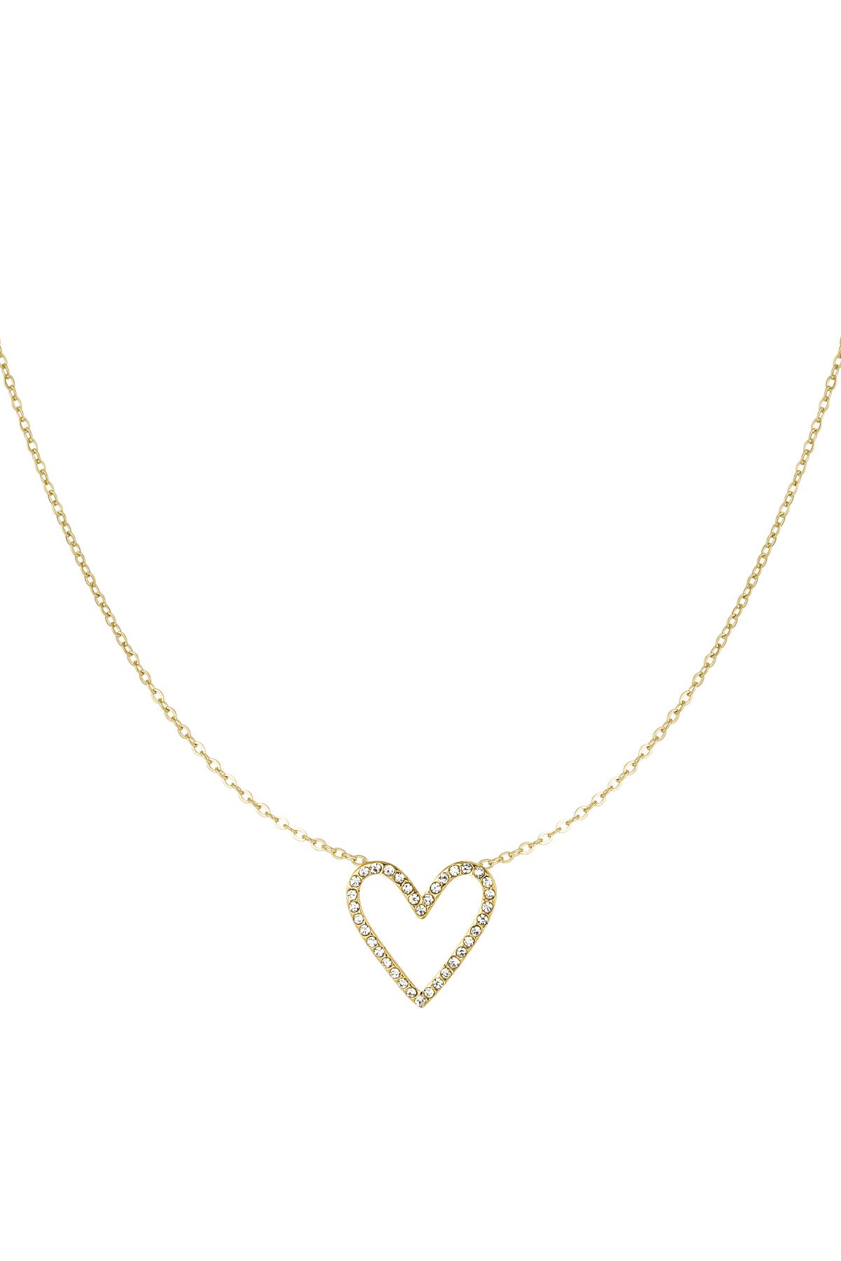 KETTING GLITTER HART GOUD