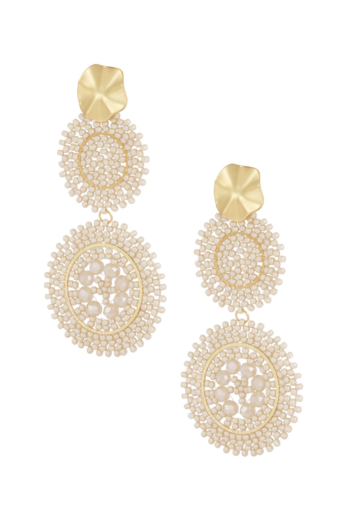 OORBELLEN SUNFLOWER BEIGE