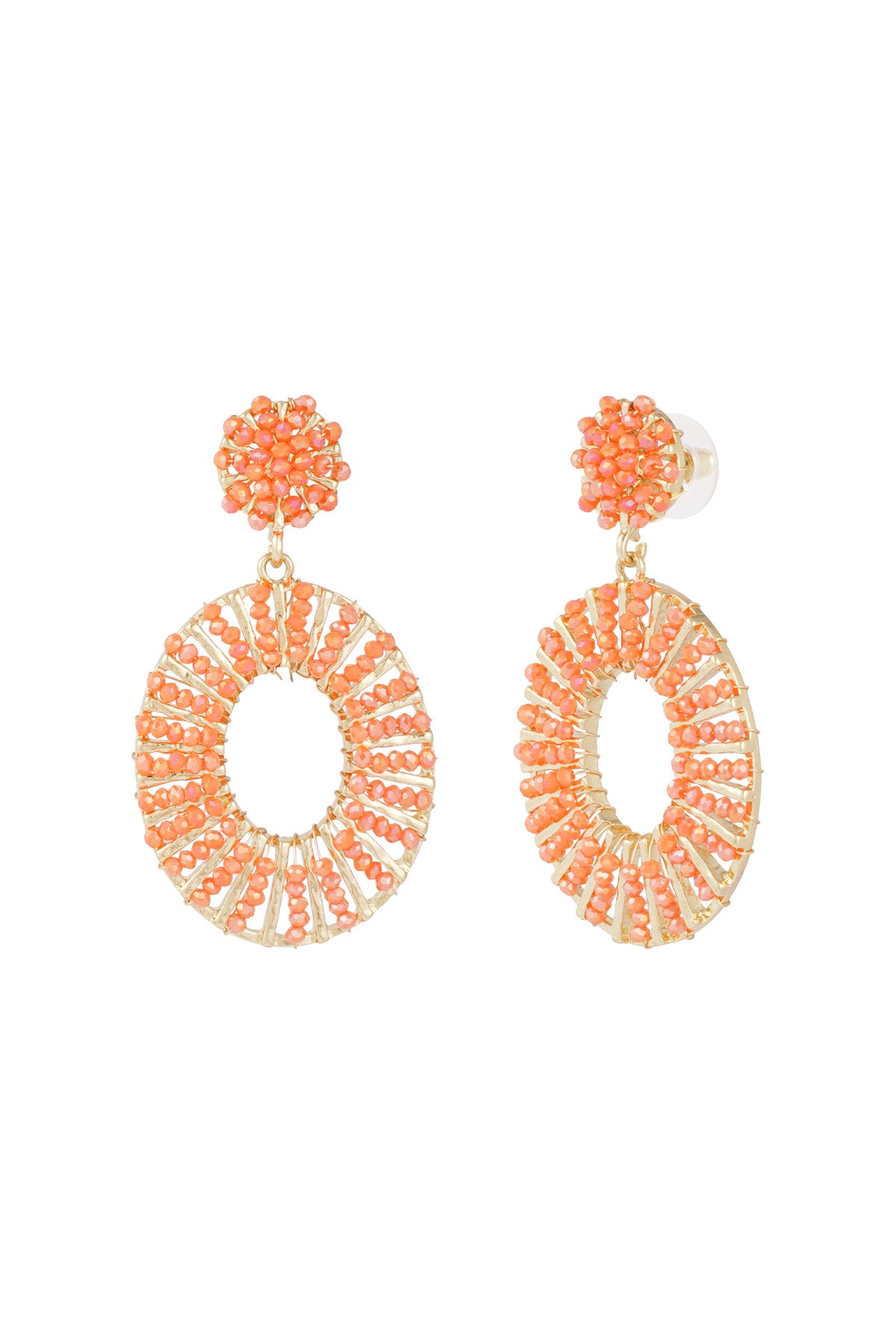 OORBELLEN BEAD BLISS ORANJE