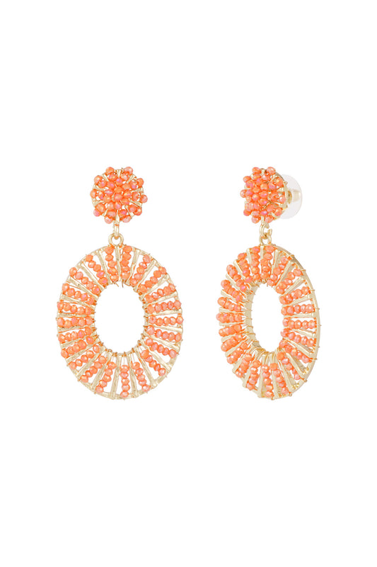 OORBELLEN BEAD BLISS ORANJE