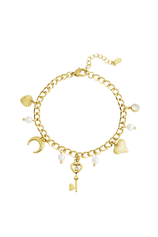 ARMBAND KEY TO MY HEART GOUD
