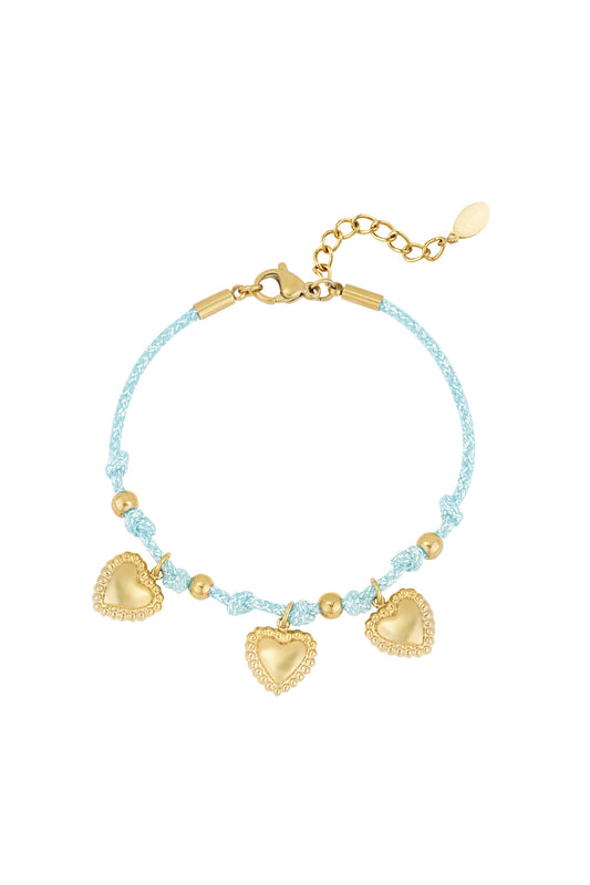 ARMBAND COZY HEARTS BLAUW