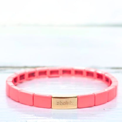 ARMBAND EMAILLE ROZE- LABEL SIX