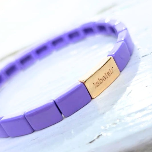 ARMBAND EMAILLE LILA - LABEL SIX
