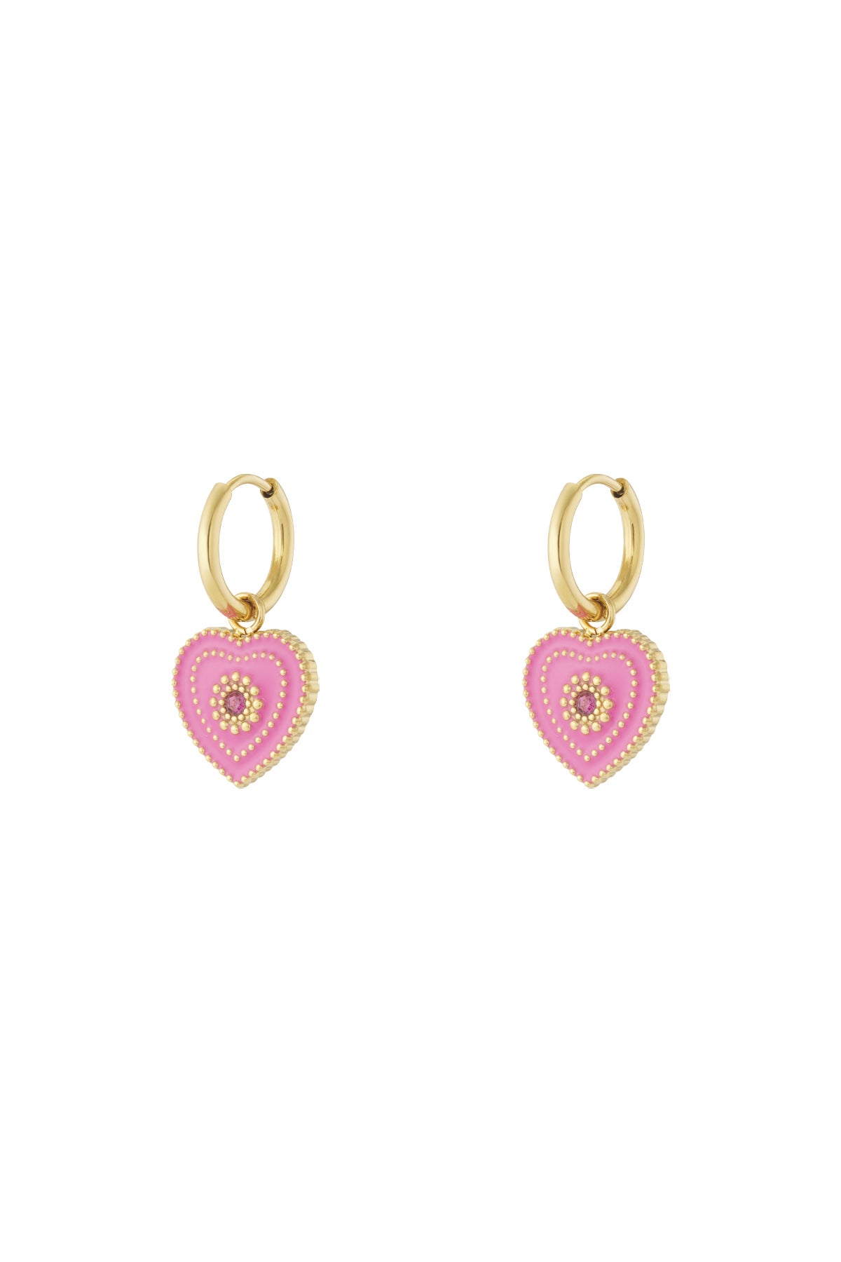 OORBELLEN HARTJE ROZE
