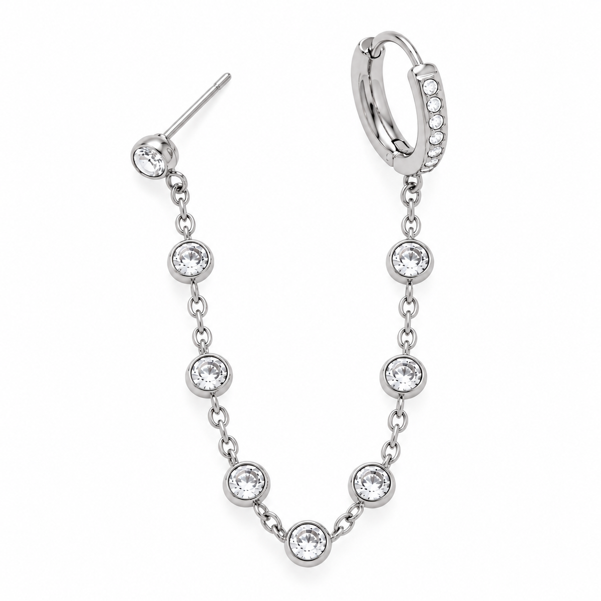 OORBEL STRASSY STRASS ZILVER Kinaofashionboutique