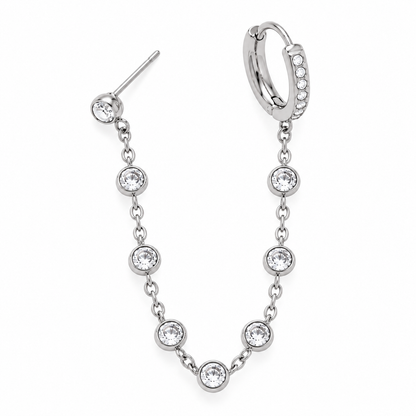 OORBEL STRASSY STRASS ZILVER Kinaofashionboutique