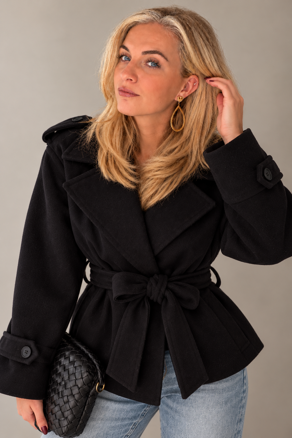 JAS MANTEL KELS ZWART Kinaofashionboutique