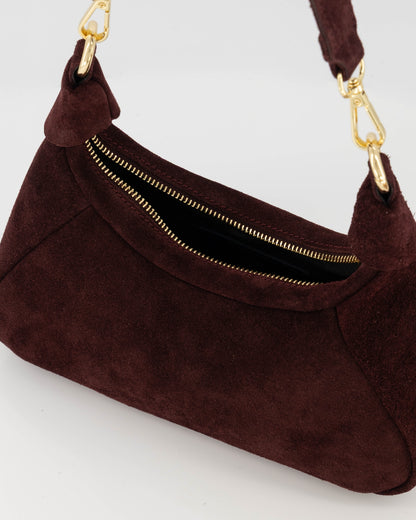 TAS VANYA SUEDE BORDEAUX Kinaofashionboutique
