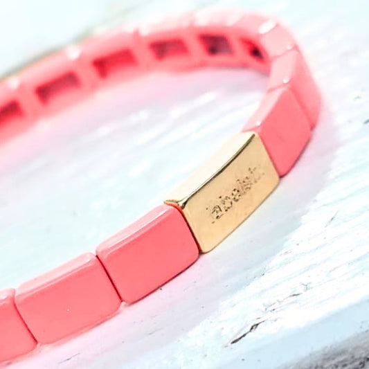 ARMBAND EMAILLE ROZE- LABEL SIX