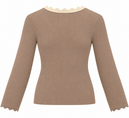 TOP EVEE TAUPE Kinaofashionboutique