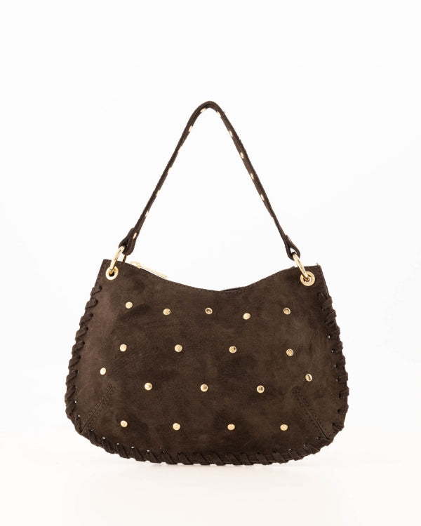 TAS CASEY SUEDE BRUIN Kinaofashionboutique