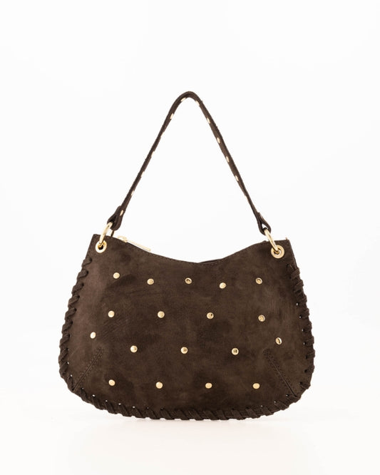 TAS CASEY SUEDE BRUIN Kinaofashionboutique