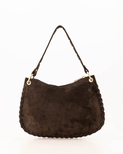 TAS CASEY SUEDE BRUIN Kinaofashionboutique