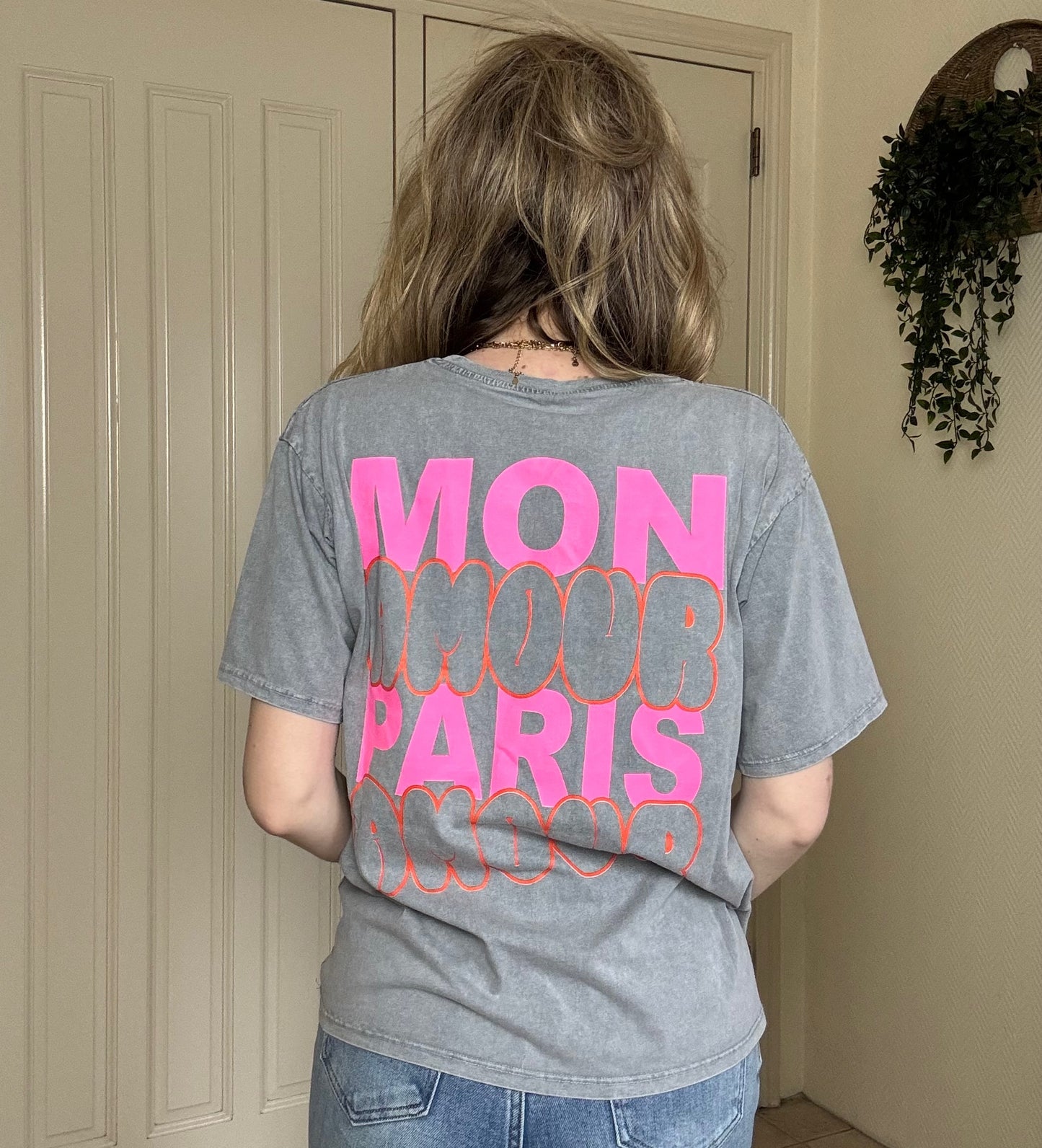 T-SHIRT MON AMOUR PARIS GRIJS