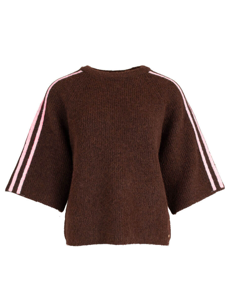SWEATER EVI BRUIN/ROZE