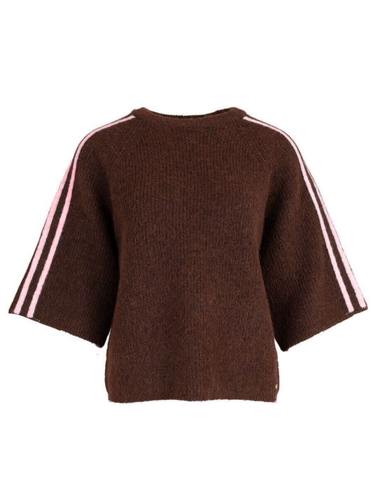 SWEATER EVI BRUIN/ROZE