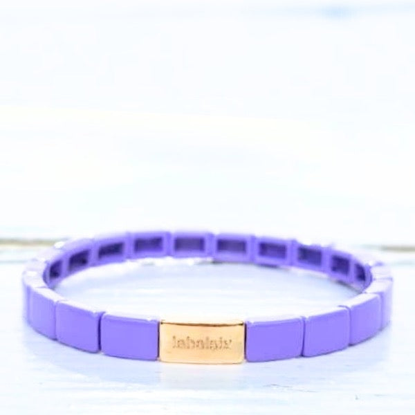 ARMBAND EMAILLE LILA - LABEL SIX