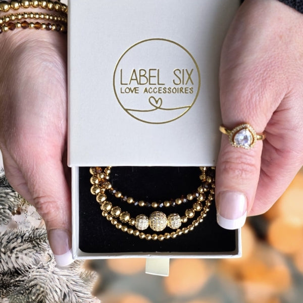 GIFTSET ARMBANDEN BRUIN - LABEL SIX
