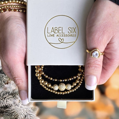 GIFTSET ARMBANDEN BRUIN - LABEL SIX