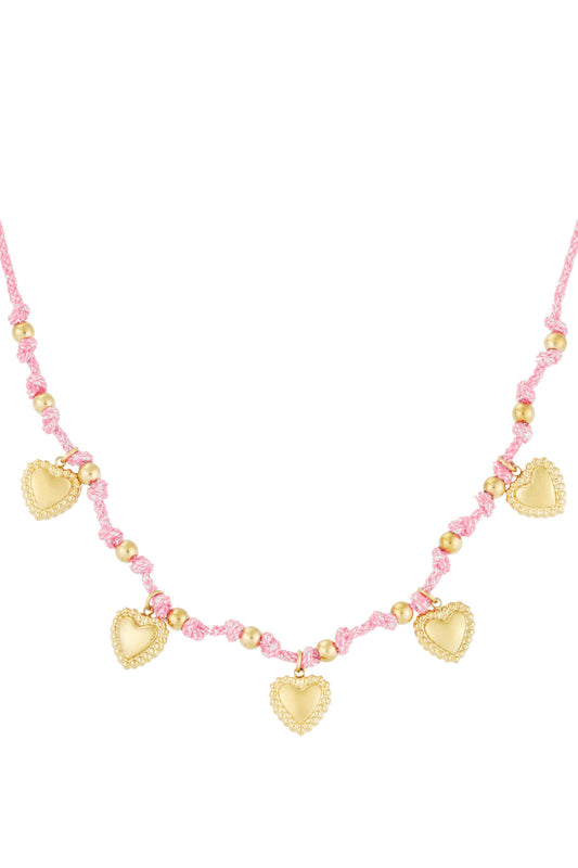 NECKLACE COZY HEART PINK