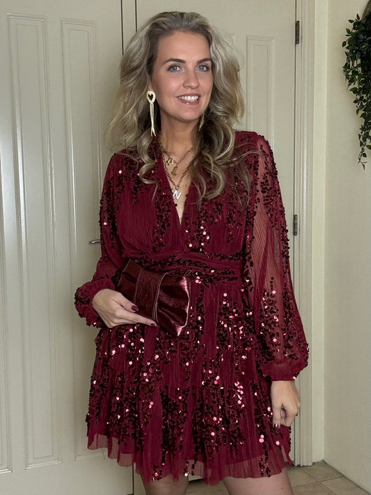 DRESS JAYDEE BURGUNDY