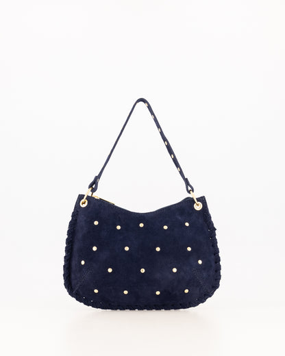 TAS CASEY SUEDE DONKER BLAUW Kinaofashionboutique
