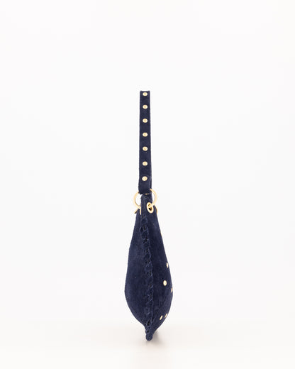 TAS CASEY SUEDE DONKER BLAUW Kinaofashionboutique