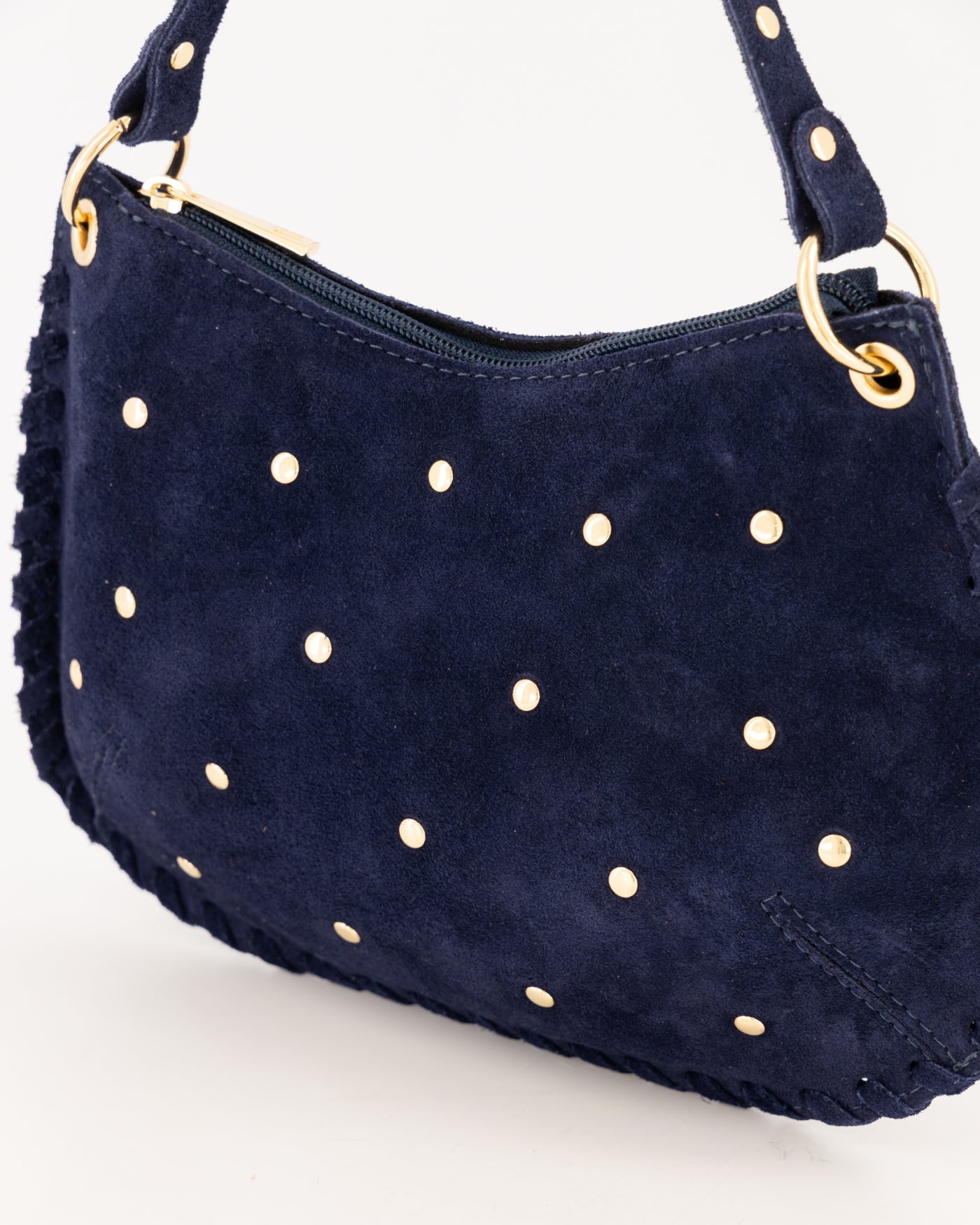 TAS CASEY SUEDE DONKER BLAUW Kinaofashionboutique