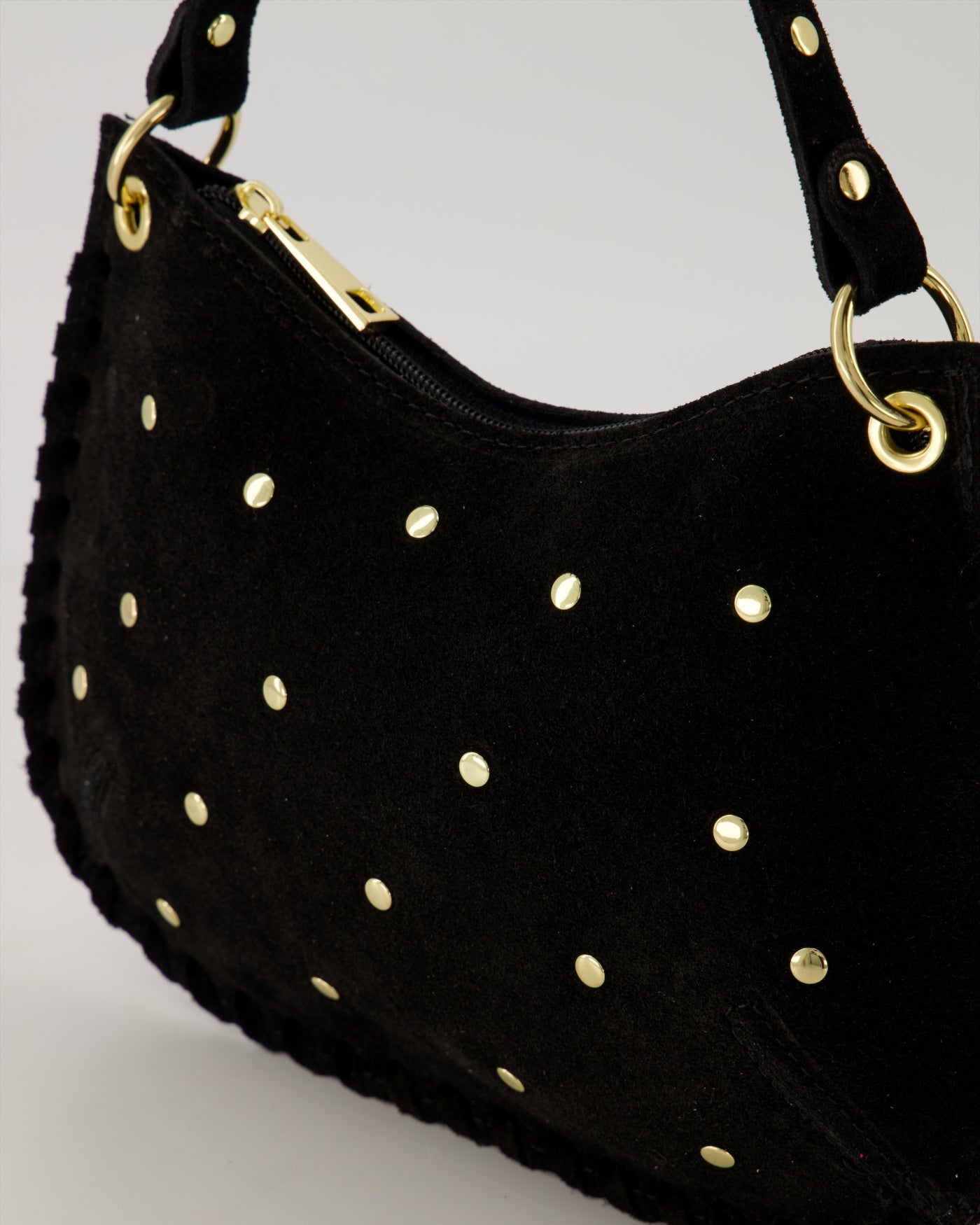 TAS CASEY SUEDE ZWART Kinaofashionboutique