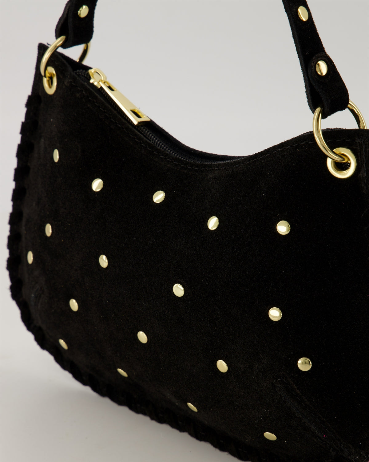 TAS CASEY SUEDE ZWART Kinaofashionboutique