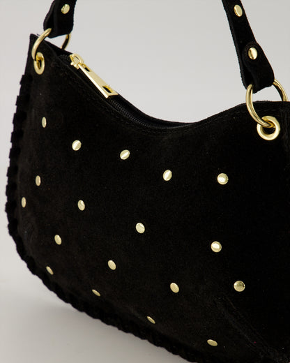 TAS CASEY SUEDE ZWART Kinaofashionboutique