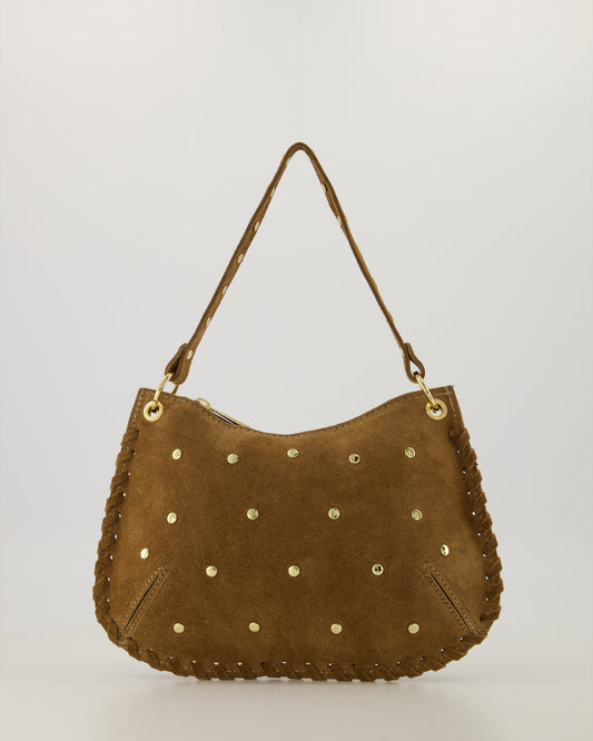 TAS CASEY SUEDE TAUPE Kinaofashionboutique