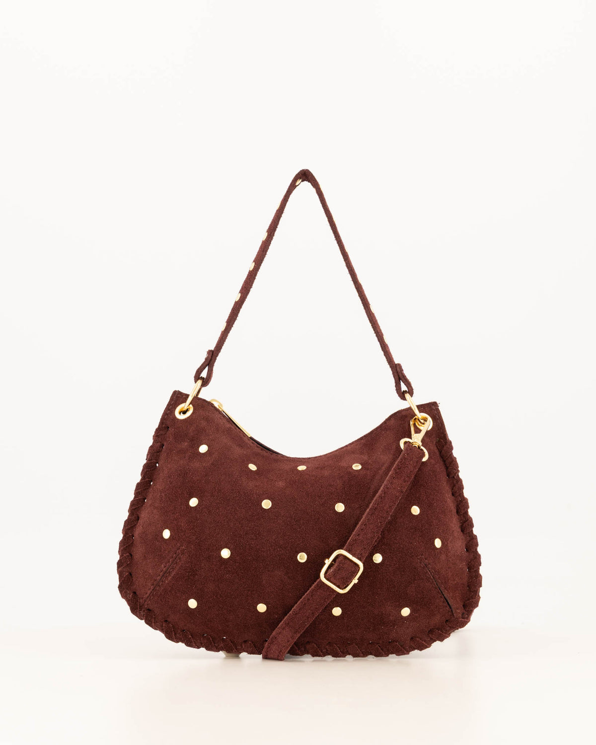 TAS CASEY SUEDE BURGUNDY Kinaofashionboutique