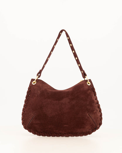 TAS CASEY SUEDE BURGUNDY Kinaofashionboutique